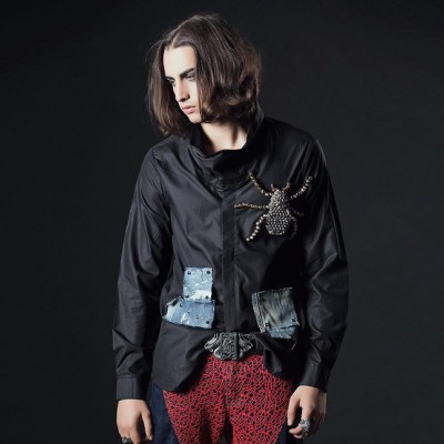 ABC原創(chuàng)男士黑色襯衫C-409-171朋克舞臺夜店表演襯衫