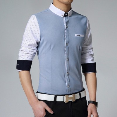 XL1-3長袖深灰色襯衫成人008dsa237純色男士襯衫實