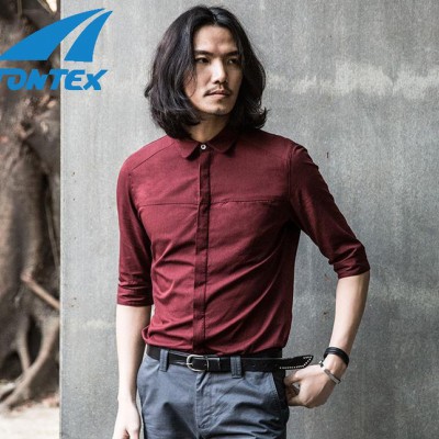 通盈服裝男士2016春季新款七分袖修身襯衫 中袖個(gè)性袋襯衫