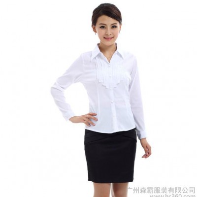 供應白襯衫女長袖2014新款春裝女士襯衫韓版職業工作服襯衣大碼工裝潮