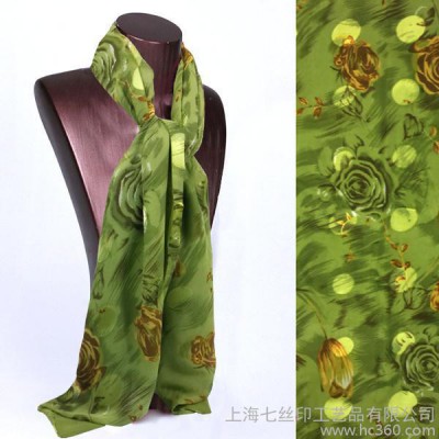 冬季熱賣 七絲印 真絲雙面長(zhǎng)巾 沙灘款 蠶絲春秋女圍巾絲巾學(xué)生