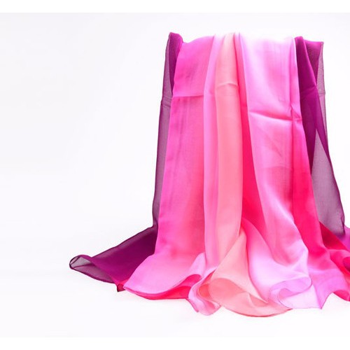 2016新款真絲雪紡桑蠶絲印花長巾