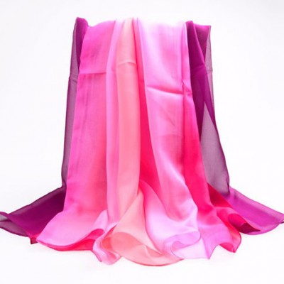 2016新款真絲雪紡桑蠶絲印花長巾