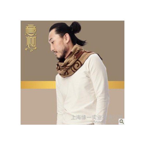 供應意樹 尊道五行相生 男士圍巾加厚款 100％純桑蠶絲 吉祥寓意