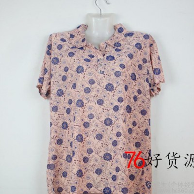 地?cái)偀豳u產(chǎn)品 2015新款短袖女襯衫中老年媽媽裝夏季**