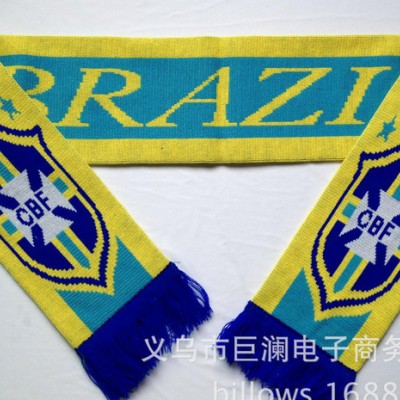 生產(chǎn)球迷印刷圍巾 廣告腈綸圍巾 **隊(duì)徽針織提花圍巾