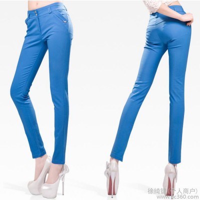 藍欣兒 新款春裝打底褲 女士外穿打底褲女kuzi春韓版潮長褲36010