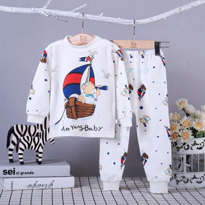 卡伊童緣 兒童秋衣秋褲套裝 內(nèi)衣內(nèi)褲套裝 純棉春秋冬款 男女寶寶睡衣 嬰兒肩扣圓領(lǐng)秋衣秋褲 中大童全棉家居服