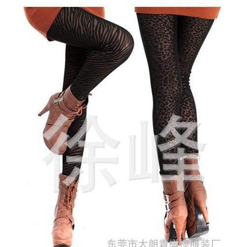 批發假透肉不倒絨打底褲 時尚網紗保暖褲加絨加厚  顯瘦打底褲