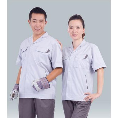 供應職道工裝8012 黑白條 女士夏季短袖襯衫女士夏季工裝