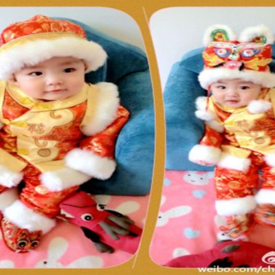 寶寶唐裝嬰兒唐裝百歲服冬季唐裝外套棉衣套裝禮服慶生送禮訂做