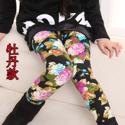 童褲 秋冬女童褲 韓版時尚花**案女童打底褲 經典百搭女童長褲