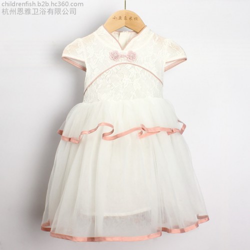 小魚(yú)樂(lè)米拉漢服裙連衣裙夏款3-6歲寶寶連衣裙仙女刺繡白色洋氣兒童旗袍復(fù)古唐裝超仙 連衣裙洋氣兒童旗袍裙復(fù)古唐裝超仙漢服裙