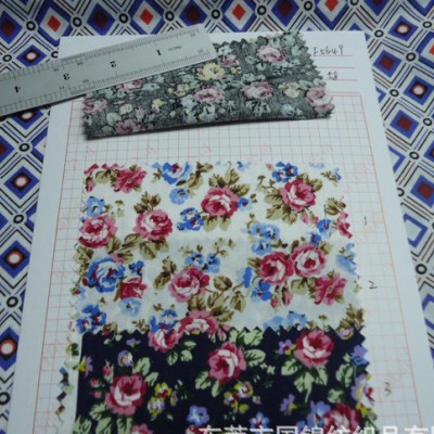 新款印花布 全棉**印花布 襯衫用玫瑰花面料