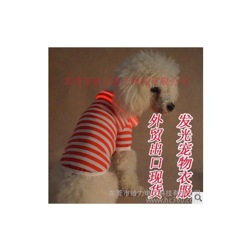 供應外貿**批發 LED發光狗寵物衣服polo襯衫春夏秋裝閃寵物衣服泰迪