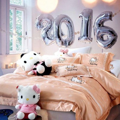 卡通風(fēng)KT貓四件套 天絲提花凱蒂貓床上用品純棉系列 一件代發(fā)