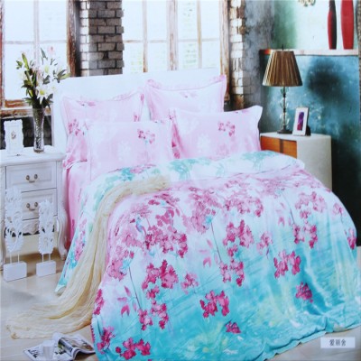 供應藍蝸牛家紡天絲四件套