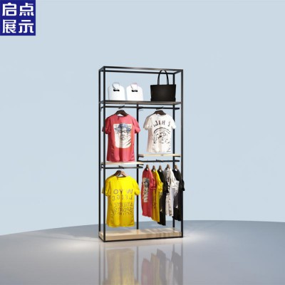 陜西西安啟點展示DC1250-1-A服裝靠墻展示架 快時尚男裝貨架設計 商務男裝貨架生產定制