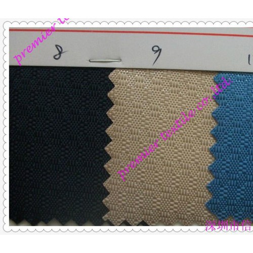 供應(yīng)廠內(nèi)自編滌綸420D有光圈圈提花布PVC