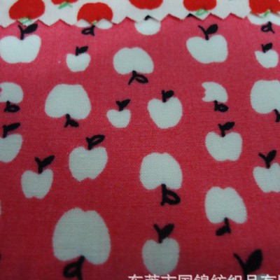 雪紡印花布 全滌雪紡印蘋果面料 超薄雪紡印花布