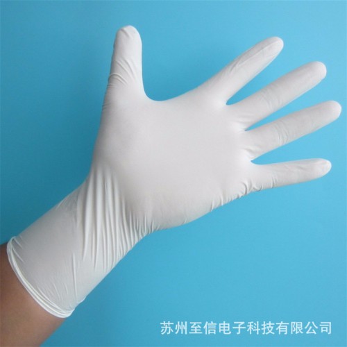 供應12寸6.0g白色**手套 無粉防滑 加厚凈化手套 指麻