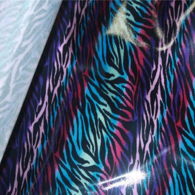 炫彩斑馬紋色丁復合PVC面料 色丁印花布復合PVC布料 直銷