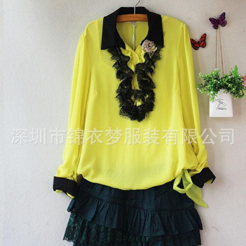 2014秋裝新款 葛根**二件套雪紡淑女長袖連衣裙