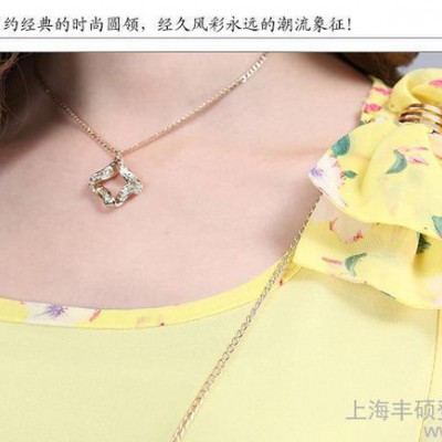 夏季新款女裝碎花百褶雪紡連衣裙 服裝一件代發免費代理