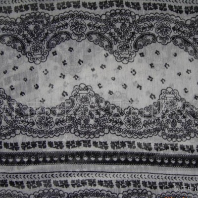 仿真絲印花順紆縐印花雪紡縐、平網圓網印花加工