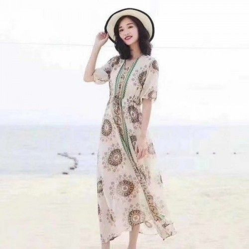 原單品牌折扣女裝雪紡連衣裙庫存尾貨走份