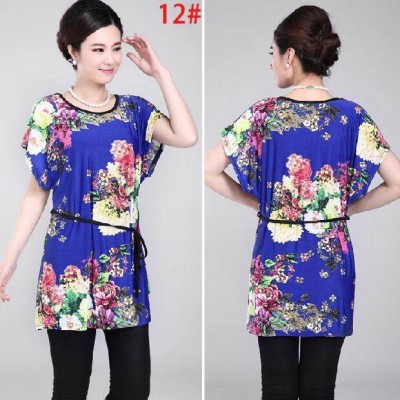 中老年女裝老年雪紡衫夏 老年雪紡短袖T恤中老年女裝批發(fā)