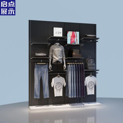 陜西西安啟點展示 服裝展示柜 男裝貨架 快時尚男裝貨架 童裝店貨架 服裝貨架定制廠家
