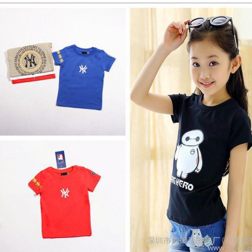 2017夏季新款中大童裝短袖t恤 巴巴外貿童裝T恤 地攤貨源