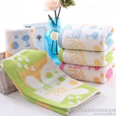 直銷純棉卡通小熊無捻提花毛巾 超市勞保福利禮品面巾