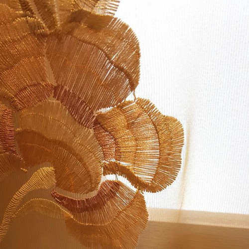 直銷  米白色高精密提花布  精致彩繡工藝 定制