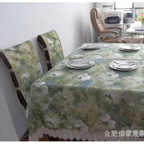 【合肥佰豪晟** 綠色金線提花 桌布臺布 餐椅套 蓋布