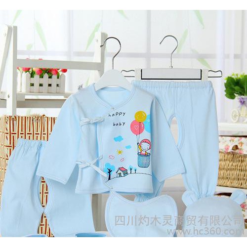 新生嬰兒內衣五件套裝 寶寶嬰幼兒純棉衣服褲子 初生兒系帶和尚