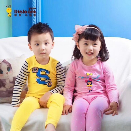 益友小螞蟻品牌折扣童裝家居服套裝批發分份**一手貨源 品牌童裝折扣批發