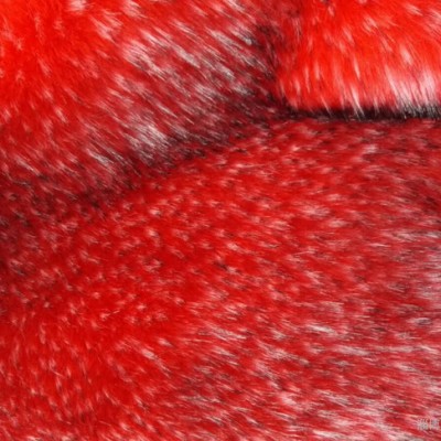 高端紅提紅染黑尖仿貉子毛提花點子人造毛皮