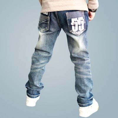 雙十一新男童裝秋裝韓版潮純棉中腰松緊腰休閑彈力性長褲牛仔褲子