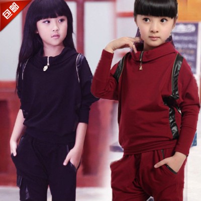 雙十一2013新春秋款韓版女童裝奧戴爾中大童**衫垮褲子運動套裝