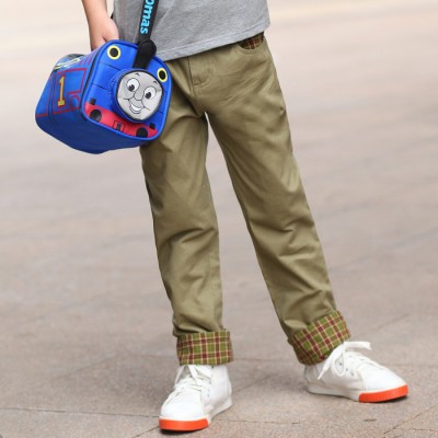 雙十一新春秋款韓版男裝兒童裝休閑褲百搭中腰純棉紐扣拉鏈長褲子