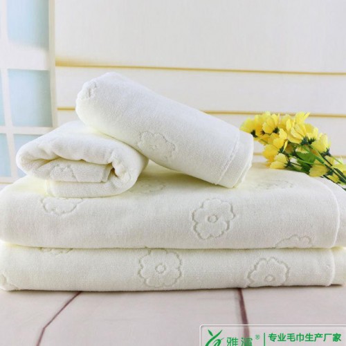 訂做 毛巾浴巾三件套 提花割絨純棉禮品毛巾 訂做企業LOG