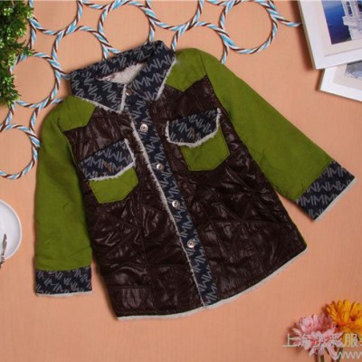 赟彩服裝 春款男童裝加厚棉服外套棉衣保暖新款大童服裝代理