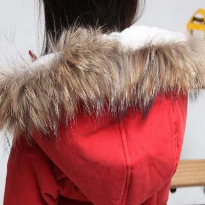 童裝 冬款女童棉衣 韓版大毛領女童棉衣 時尚羊羔絨連帽女童棉衣