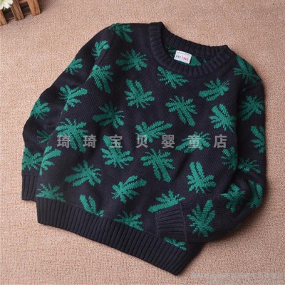 2015新款童裝毛衣 創(chuàng)意兒童毛衣針織衫 外貿(mào)童裝加厚套頭毛衣 M8184