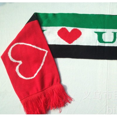 定制球迷圍巾 針織彈力印刷圍巾 廣告足球圍巾
