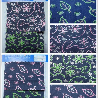 牛仔布 燙金印花牛仔布 童裝服裝用牛仔布