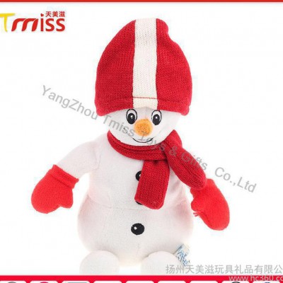 圣誕禮品毛絨玩具定制 雪人毛絨圍巾公仔 企業禮品促銷