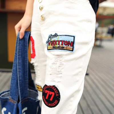 2015春季新款情侶裝休閑牛仔褲 男女磨破情侶牛仔褲8031